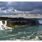 Dramatic sky over dramatic falls