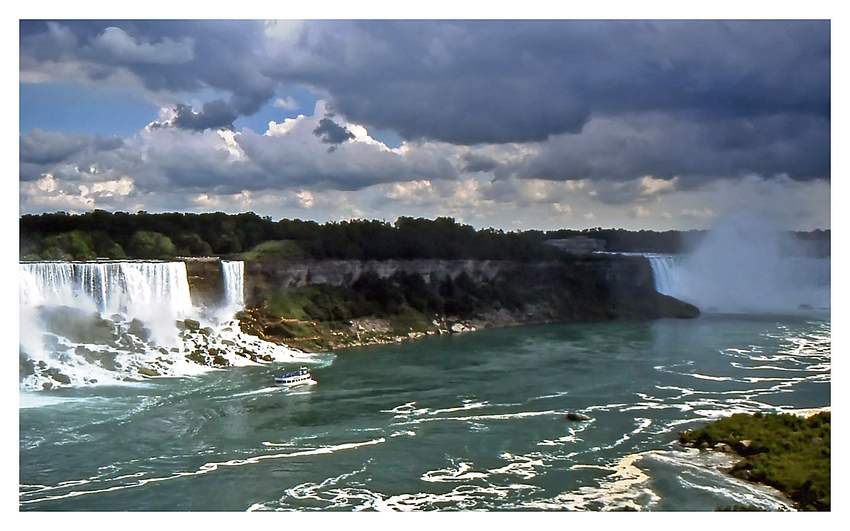 Dramatic sky over dramatic falls