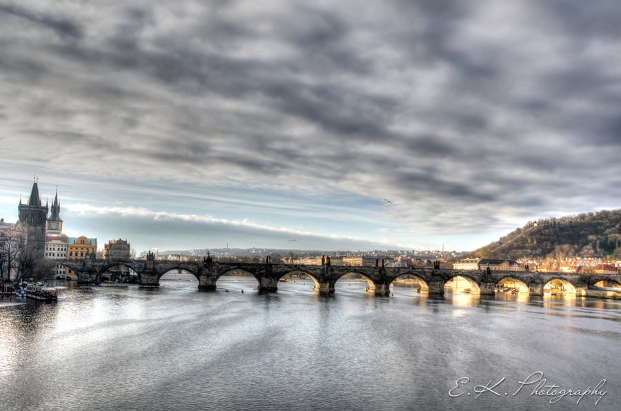 dramatic sky over the bridge