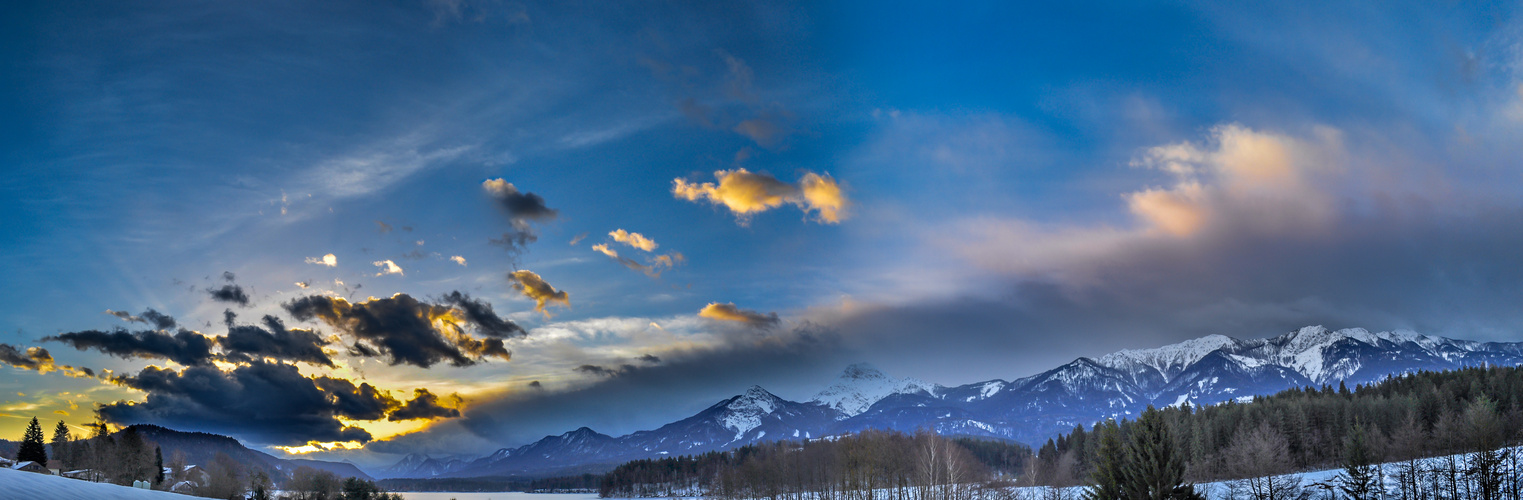 Dramatic sunrise Panorama