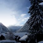 dramatischer Schneehimmel in Bergün