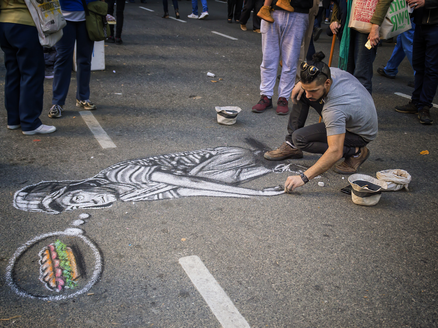 Drawing on the street...