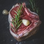 Dray Age Steak mit Kartoffelslalat und grüne Bohnen in Speckmantel3