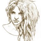 Dreadart - Skizze einer Frau mit Dreadlocks / Dreads