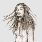 Dreadart - Skizze eines Mannes mit Dreadlocks / Dreads