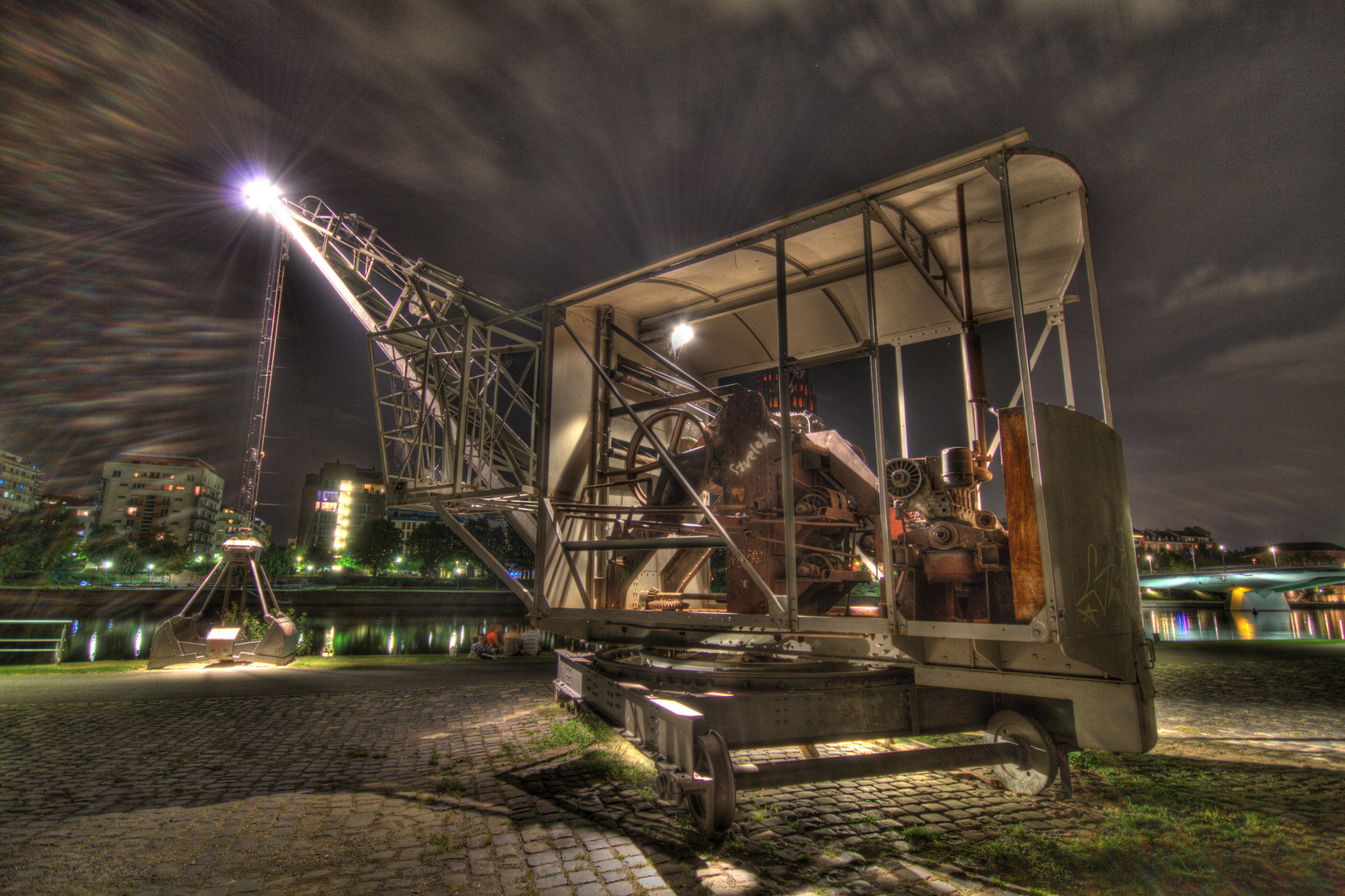 Dredger in the port of Frankfurt