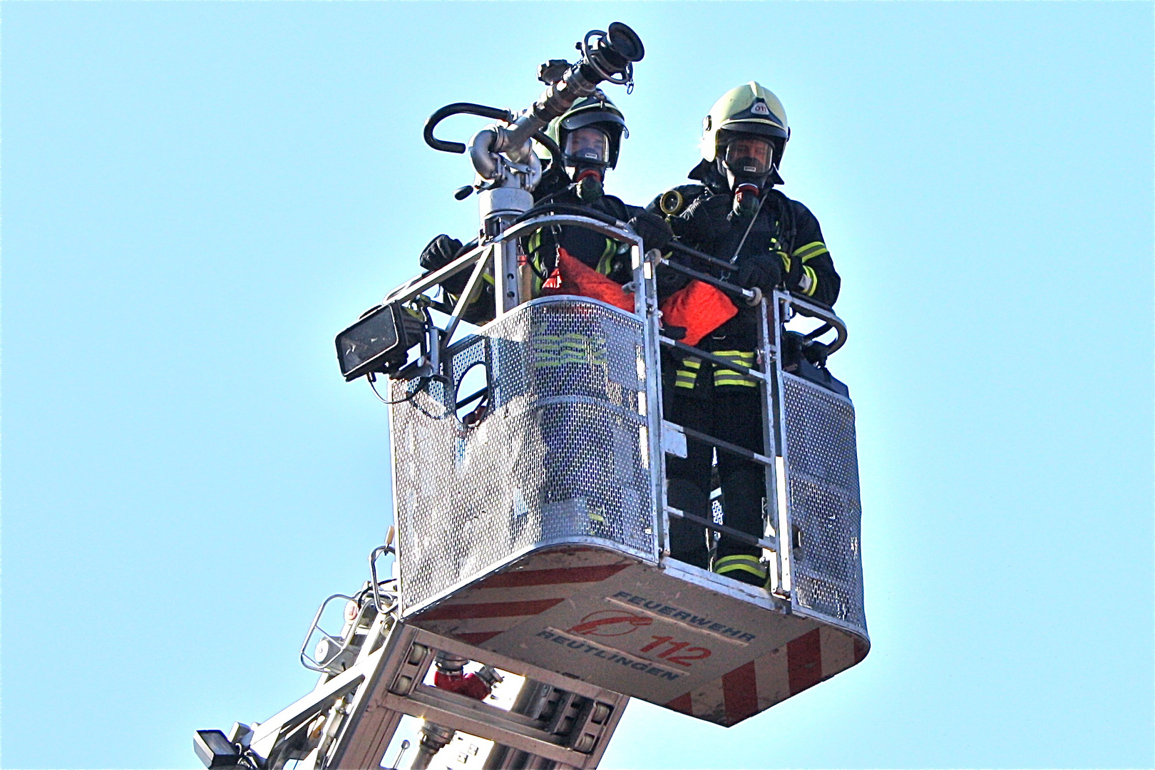 Drehleitereinsatz Feuerwehr Reutlingen