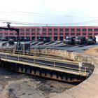 Drehscheibe der Norfolk & Southern mit Loks vor dem Juanita Lokomotive Shop,Altoona,PA