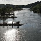 Drei Angler an der Ruhr