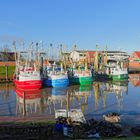 Drei Fischkutter der Familie Bruhns im Ditzumer Hafen.