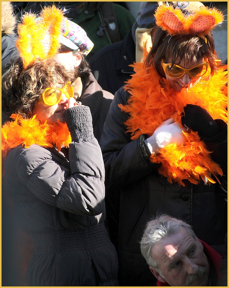 DREI in ORANGE Fasching Narren