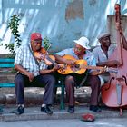 Drei Musiker in Santiago