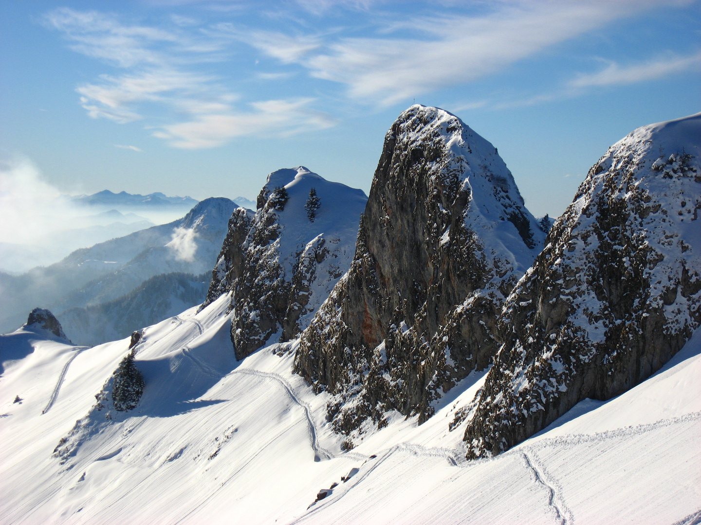 Drei Riesen im Schnee