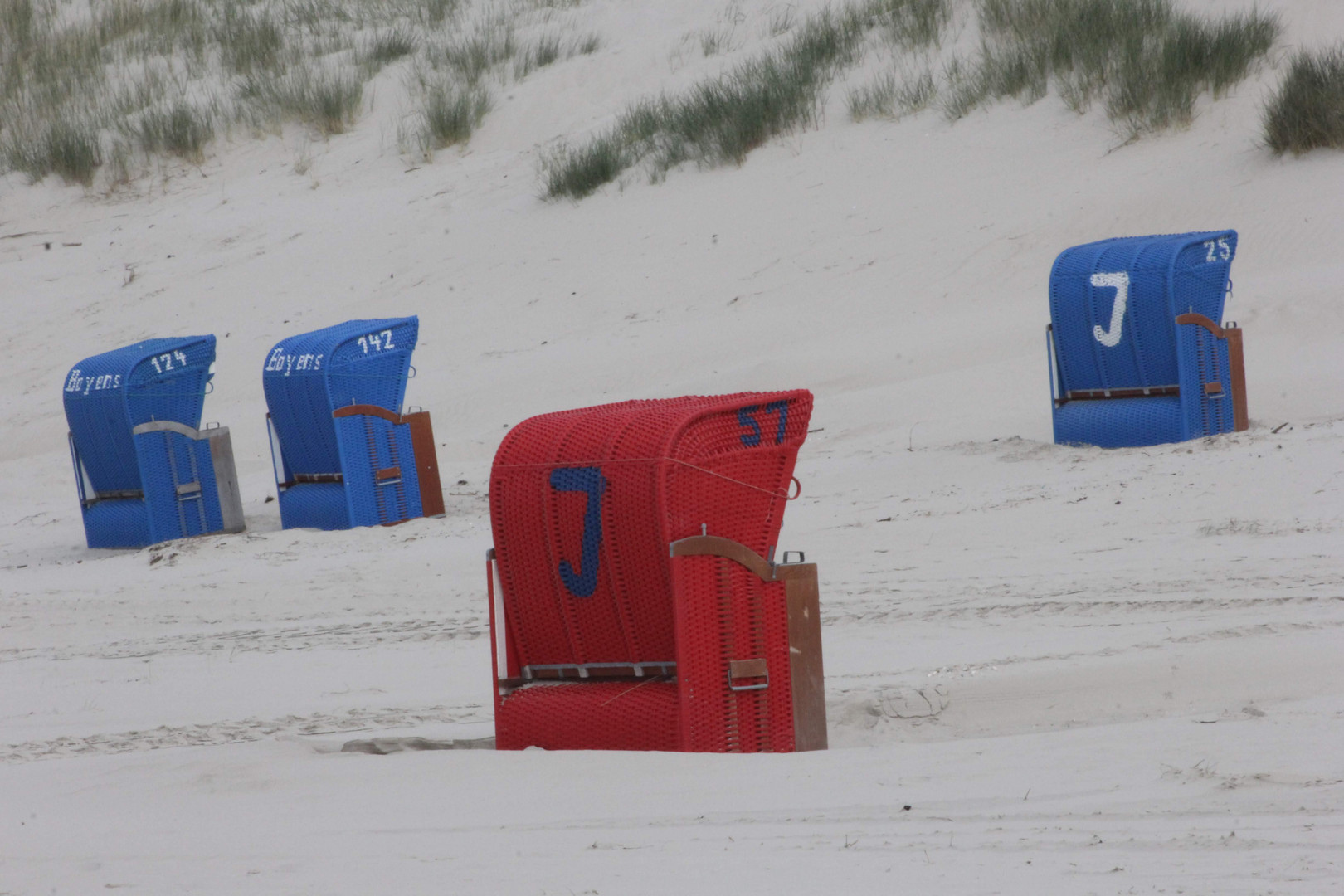 Drei Strandkörbe