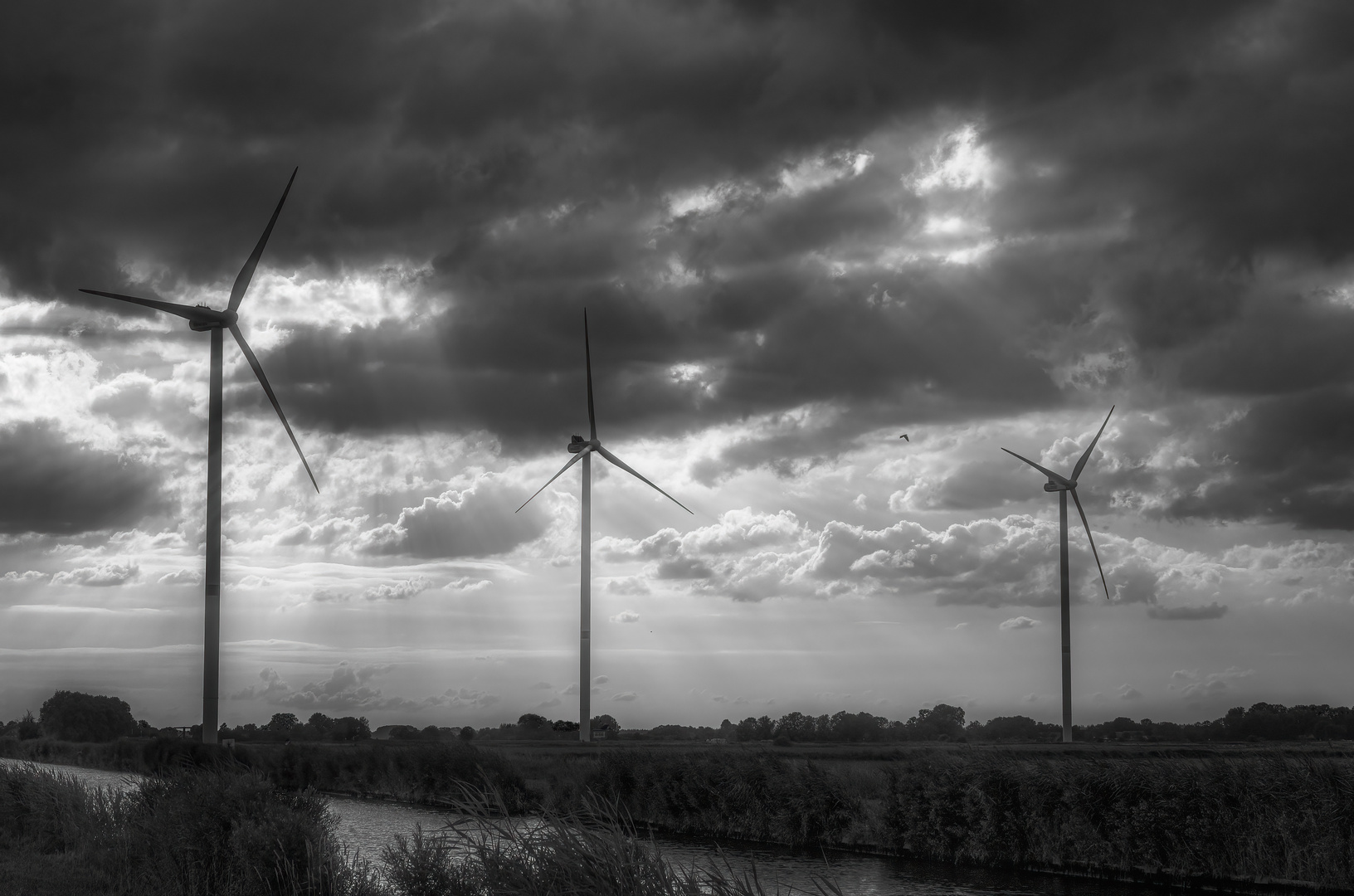 Drei Windräder 