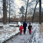 Drei Winterwanderer im Schnee