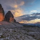 Drei Zinnen bei Sonnenuntergang