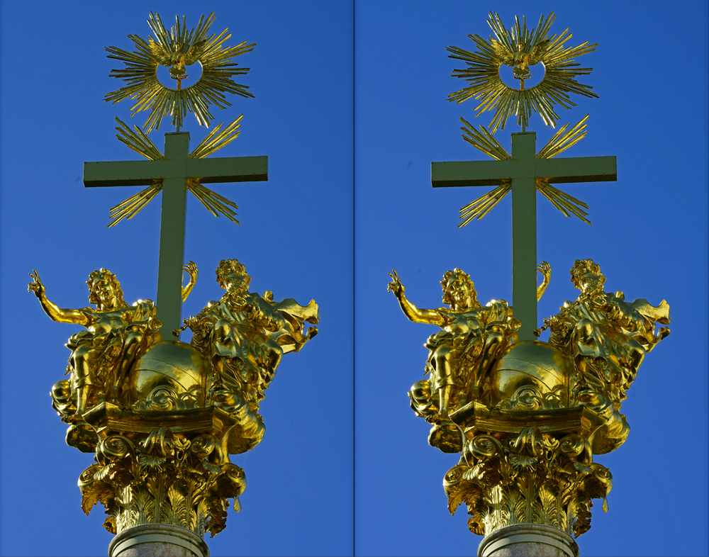 Dreifaltigkeitssäule in Straubing (3D-X-View   Basis ca. 4 Schritte- vielleicht einer zu viel)