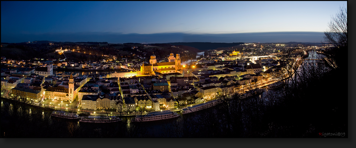  Dreiflüssestadt Passau bei Nacht