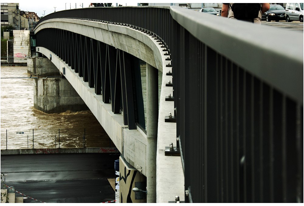 Dreirosenbrücke in Basel am Rhein