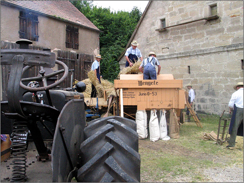 Dreschen in der Oberpfalz