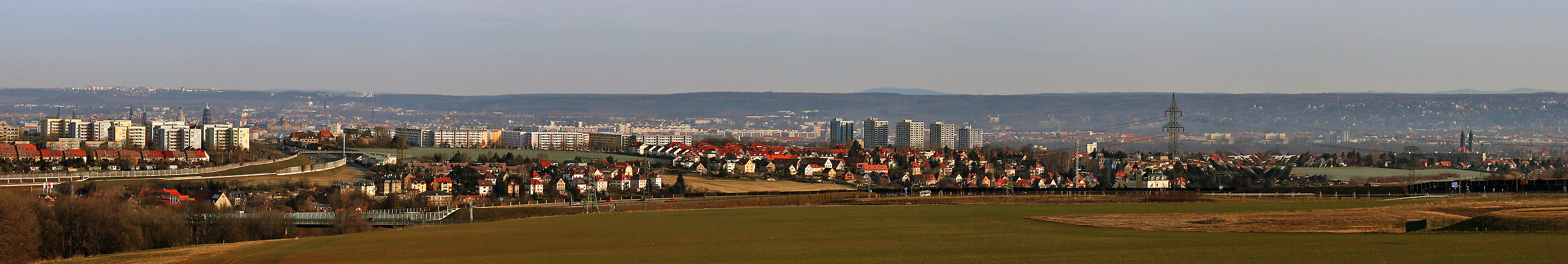 Dresden am 17.02. von Bannewitz im Süden aus