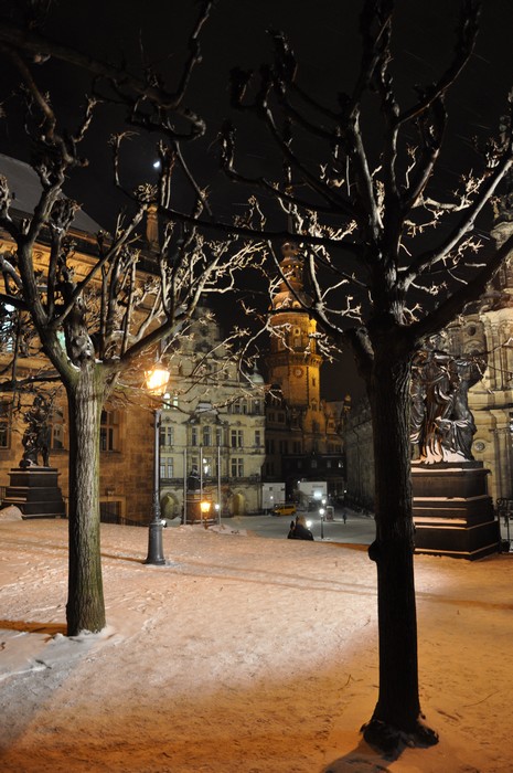 Dresden - Brühlische Terrassen im Winter