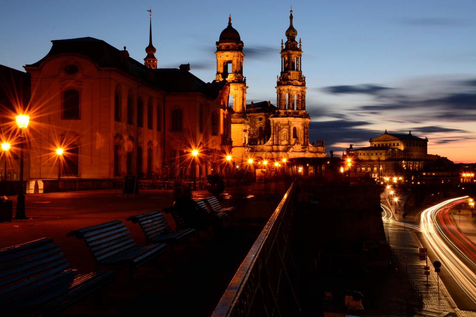 Dresden - Brühlsche Terrasse mit Terrassenufer