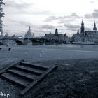 Dresden, Canalettoblick, hier mit s/w bearbeitet