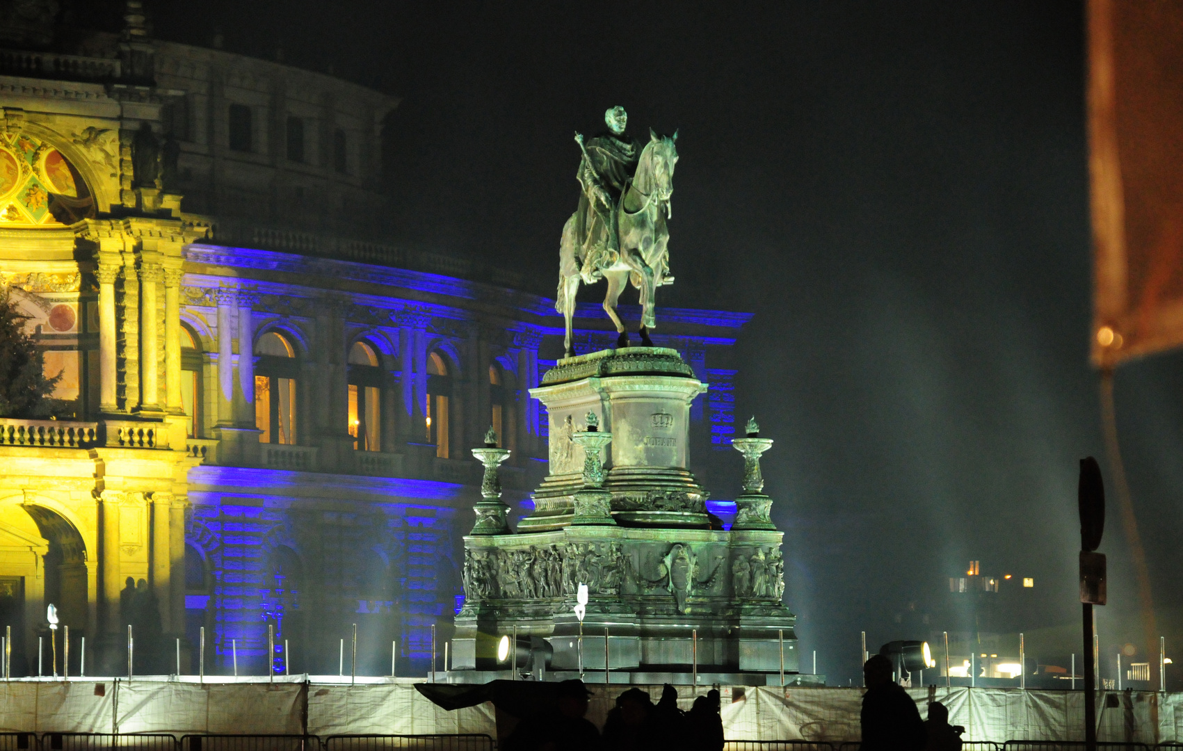 Dresden ehrt König Johann von Sachsen in der Silvesternacht 2009 / 2010