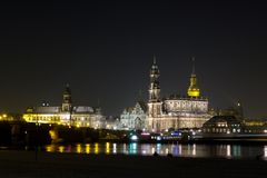 Dresden Elbpanorama bei Nacht