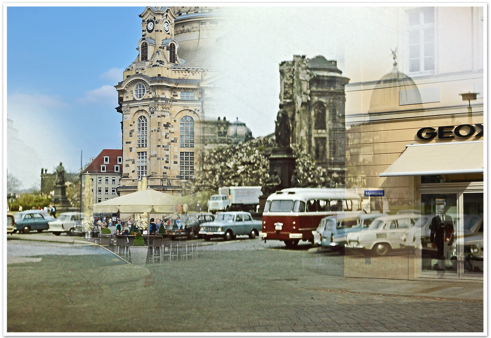 Dresden - Frauenkirche gestern und heute