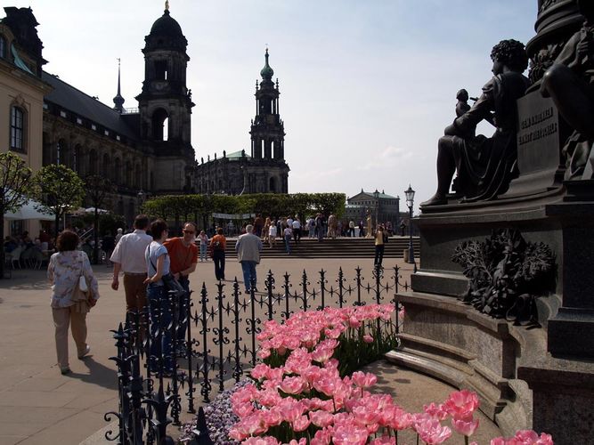 Dresden Frühling an der Brühlschen Terasse