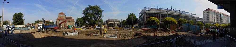 Dresden: Großbaustelle Postplatz 180°-Panorama