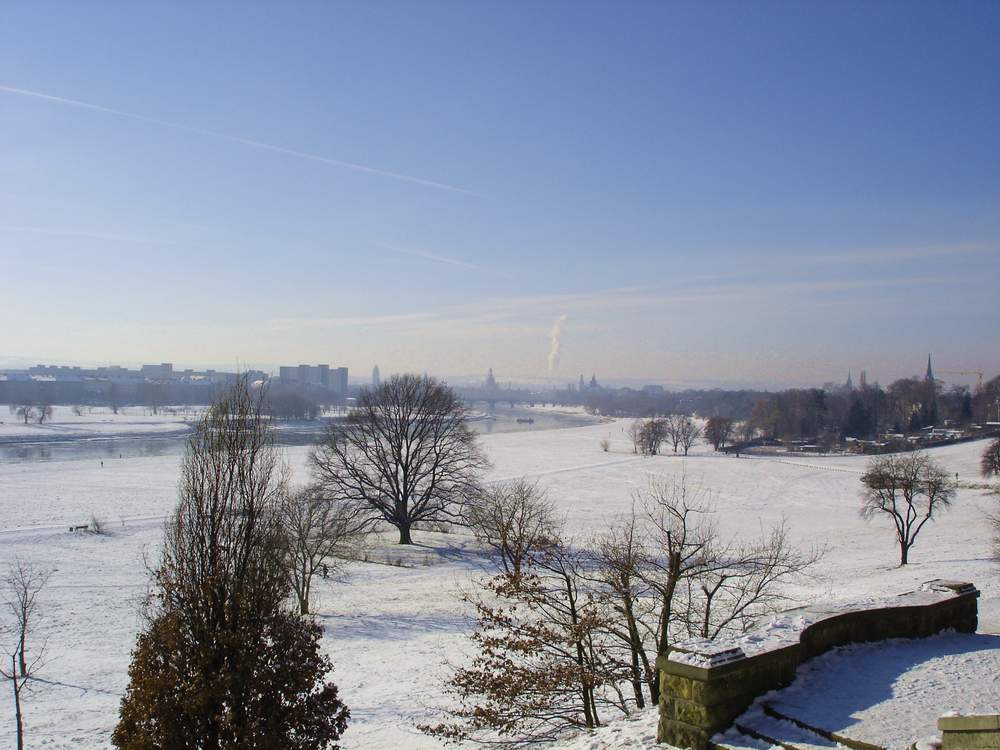 Dresden im Winter vor einem Jahr