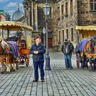 Dresden - Kutscher vor der Hofkirche -