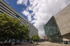 Dresden Petersburger Strasse mit Ufa Palast und Rundkino