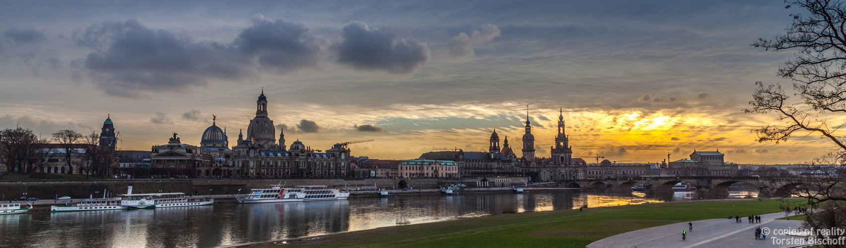 Dresden Silhuette im Abendlicht