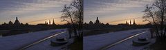 Dresden Skyline im Winter (3D)