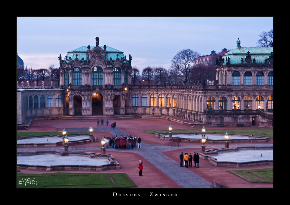 Dresden Zwinger in der Dämmerung