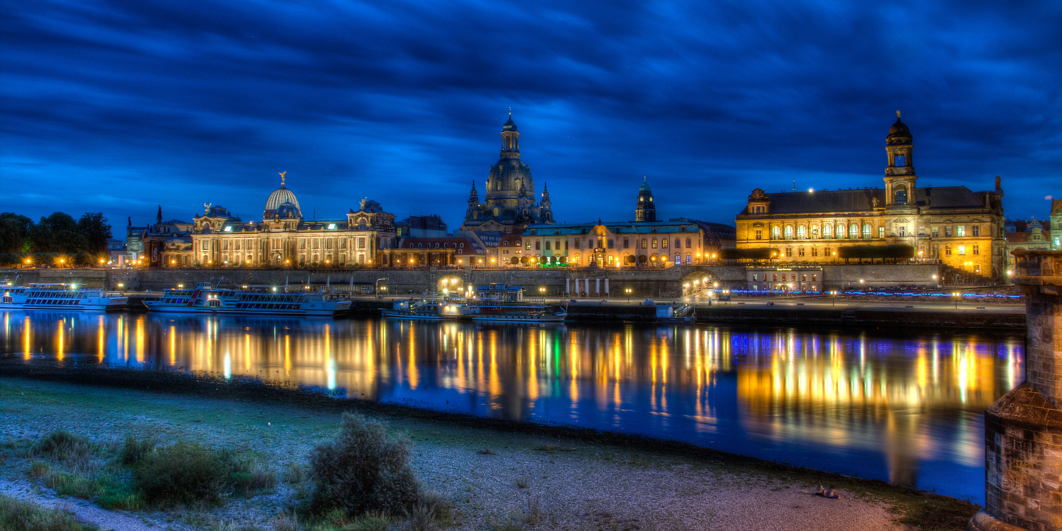 Dresdener Altstadt bei Nacht