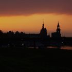 Dresdener Altstadt beim Sonnenuntergang