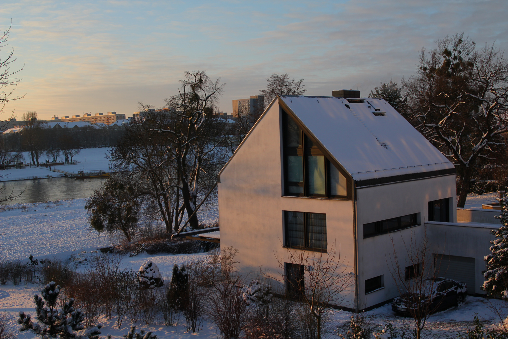 Dresdner Elbe Winterlandschaft