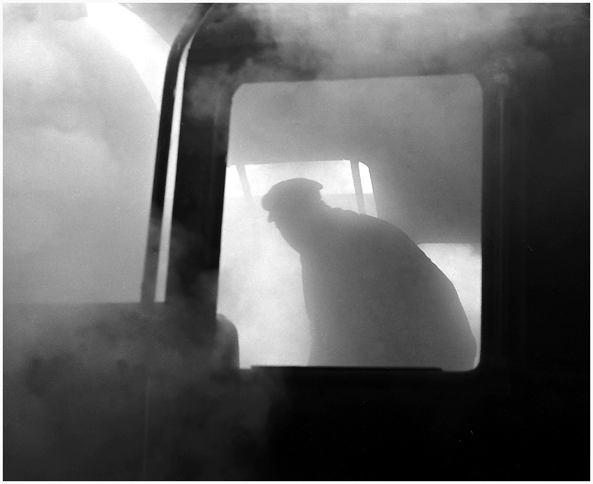 Driver on a Britannia Class locomotive.