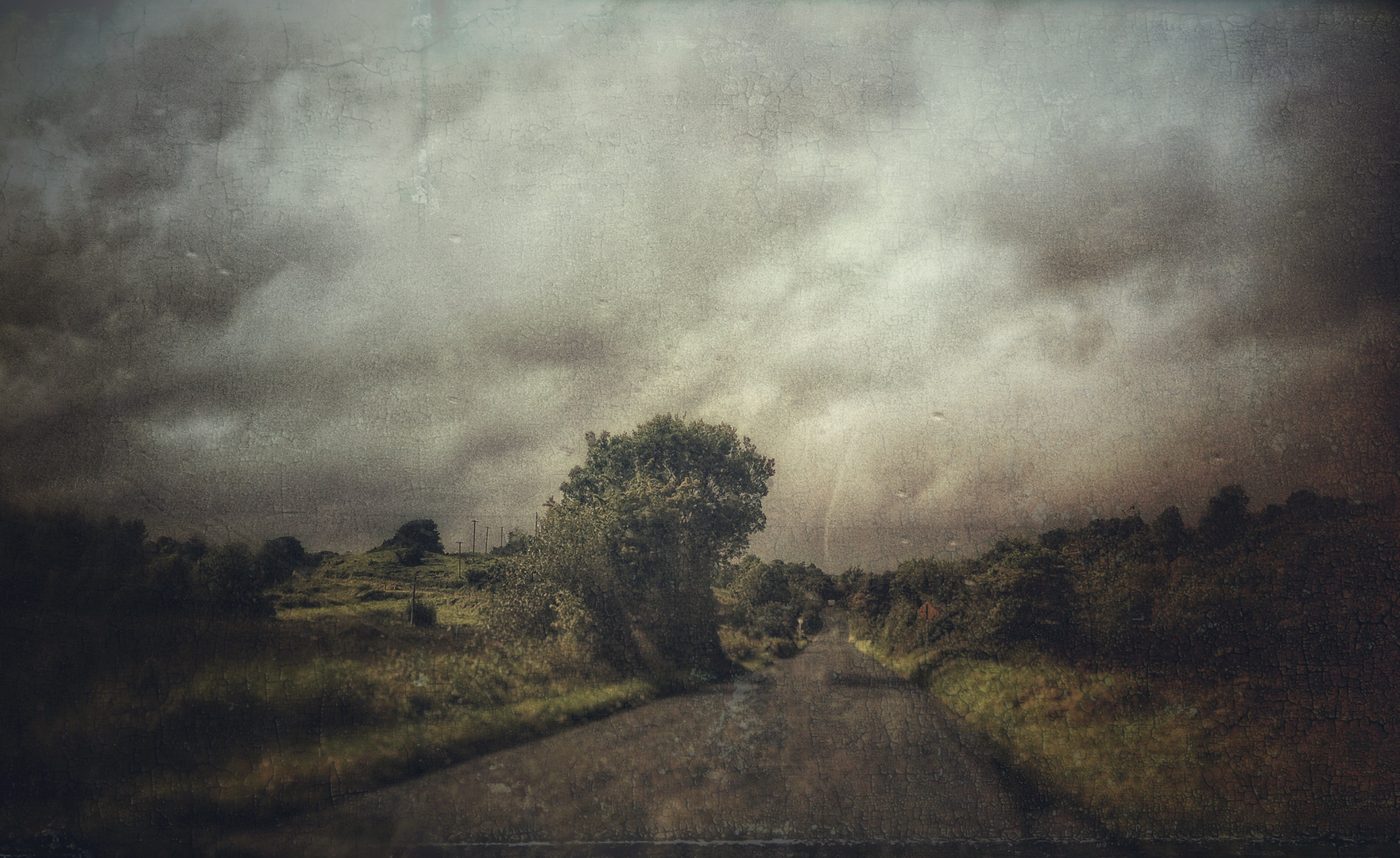 driving through ireland on a rainy day