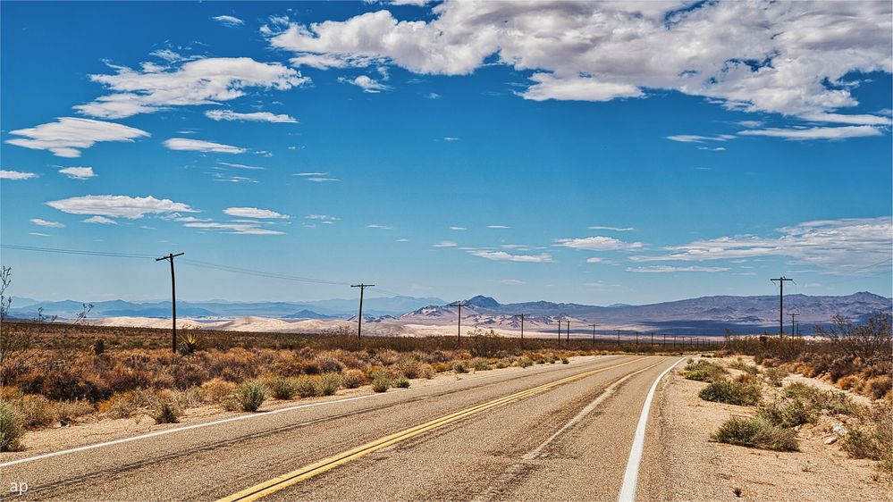 Driving through the desert