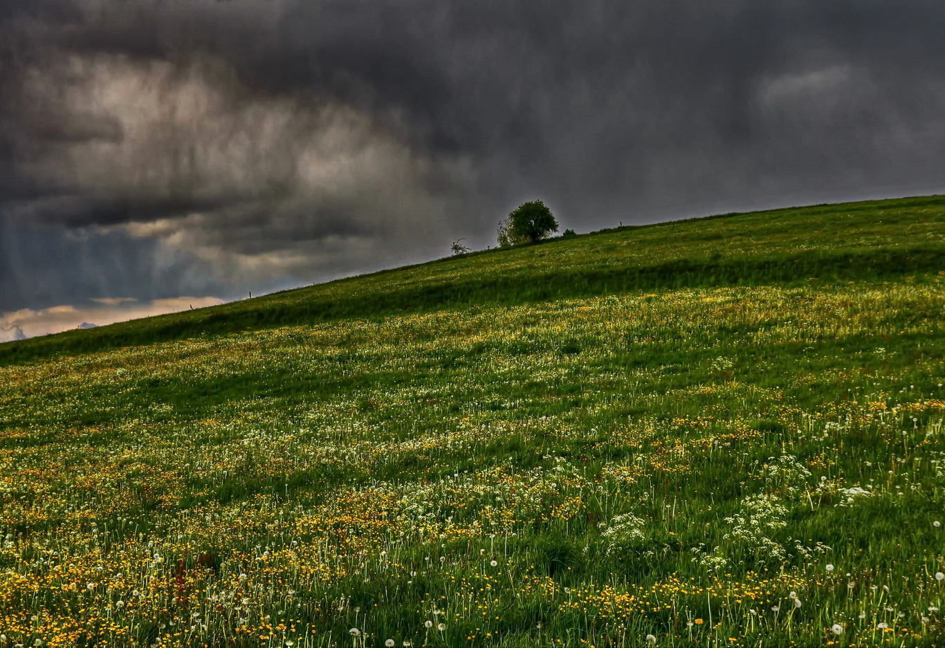 Drohende Wolken im Mai ziehen harmlos vorbei.