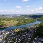 Drohnenfoto über Lay mit Blick auf Koblenz