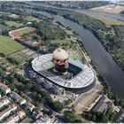 Drohung aus dem Weserstadion (Luftbild, aerial)