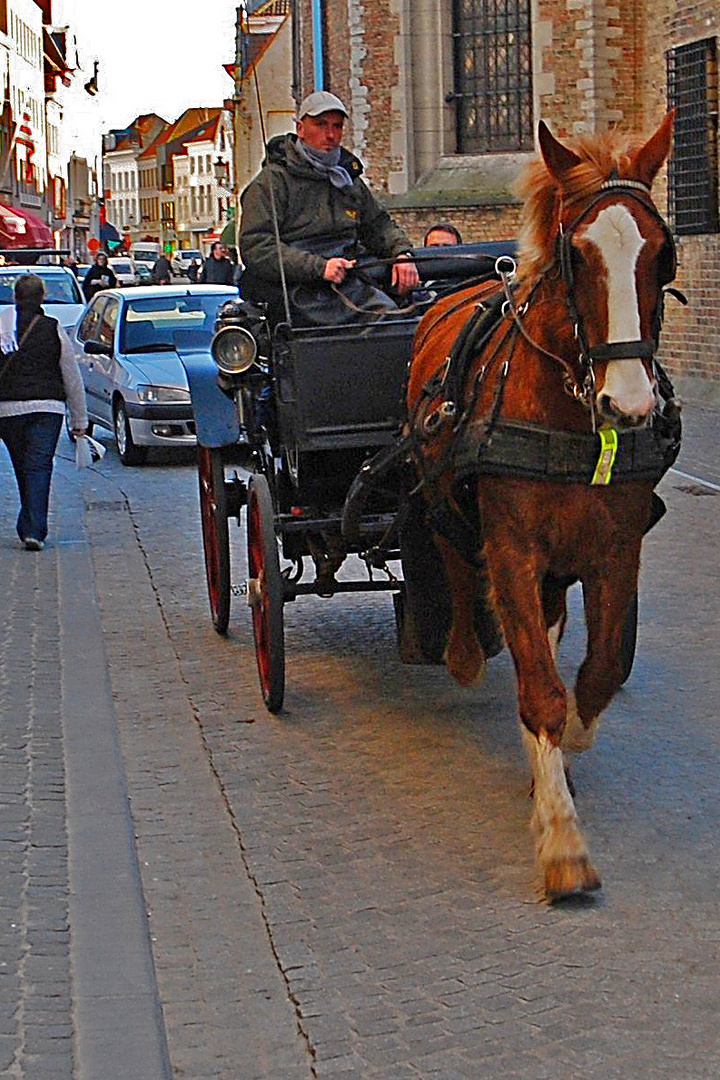 Droschke in der Altstadt von Brügge (B)